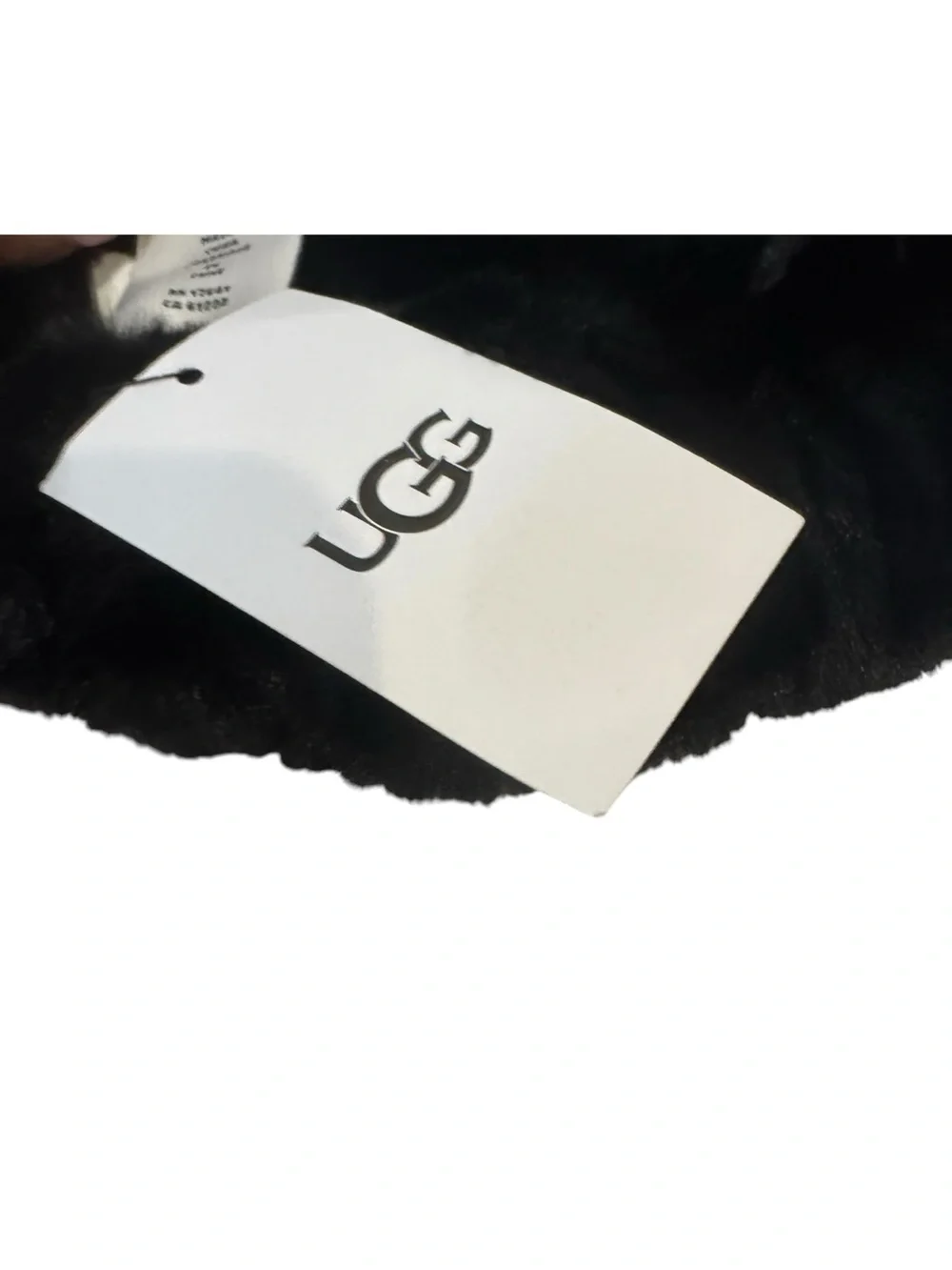 NWT UGG WOMENS BLACK FAUX FUR HEADBAND ONE SIZE